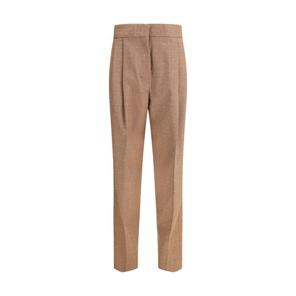 Beige Fleece Wool Dress Pants