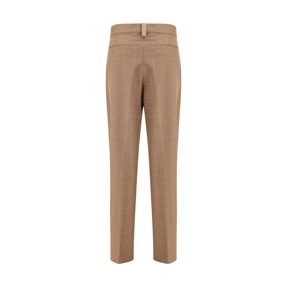 Beige Fleece Wool Dress Pants