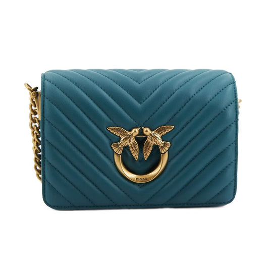 Blue Calfskin Women Crossbody Bag