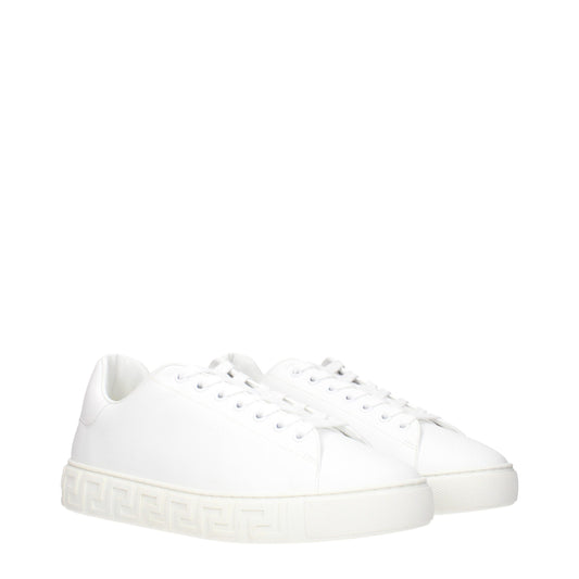 White Leather Low Top Sneakers