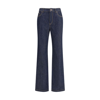 Denim Jeans feature a straight leg