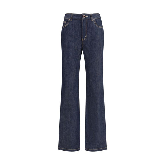 Denim Jeans feature a straight leg
