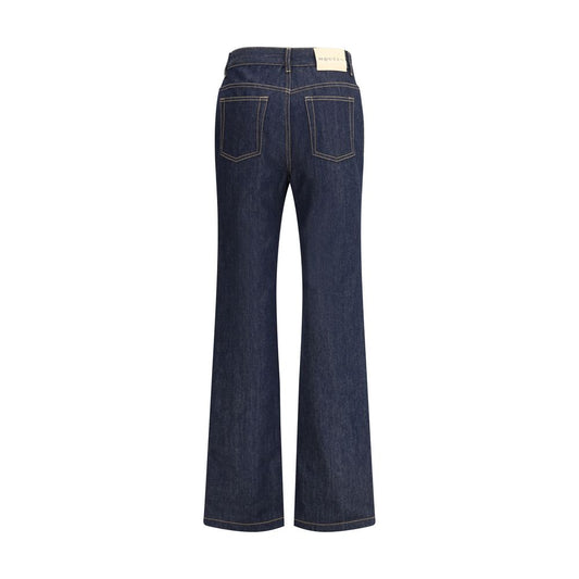 Denim Jeans feature a straight leg