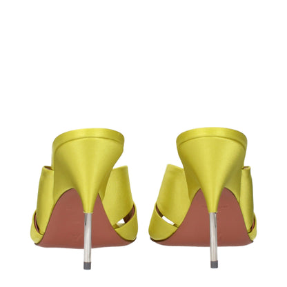 Green Satin Stiletto Heel Sandals