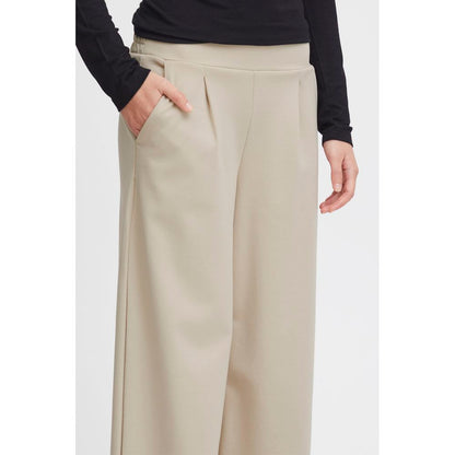 Beige Recycled Polyurethane Casual Pants