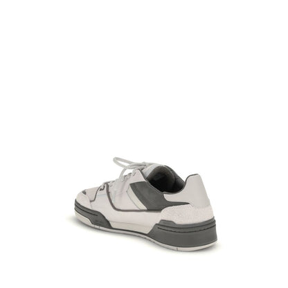 Cream Leather Low Top Sneakers