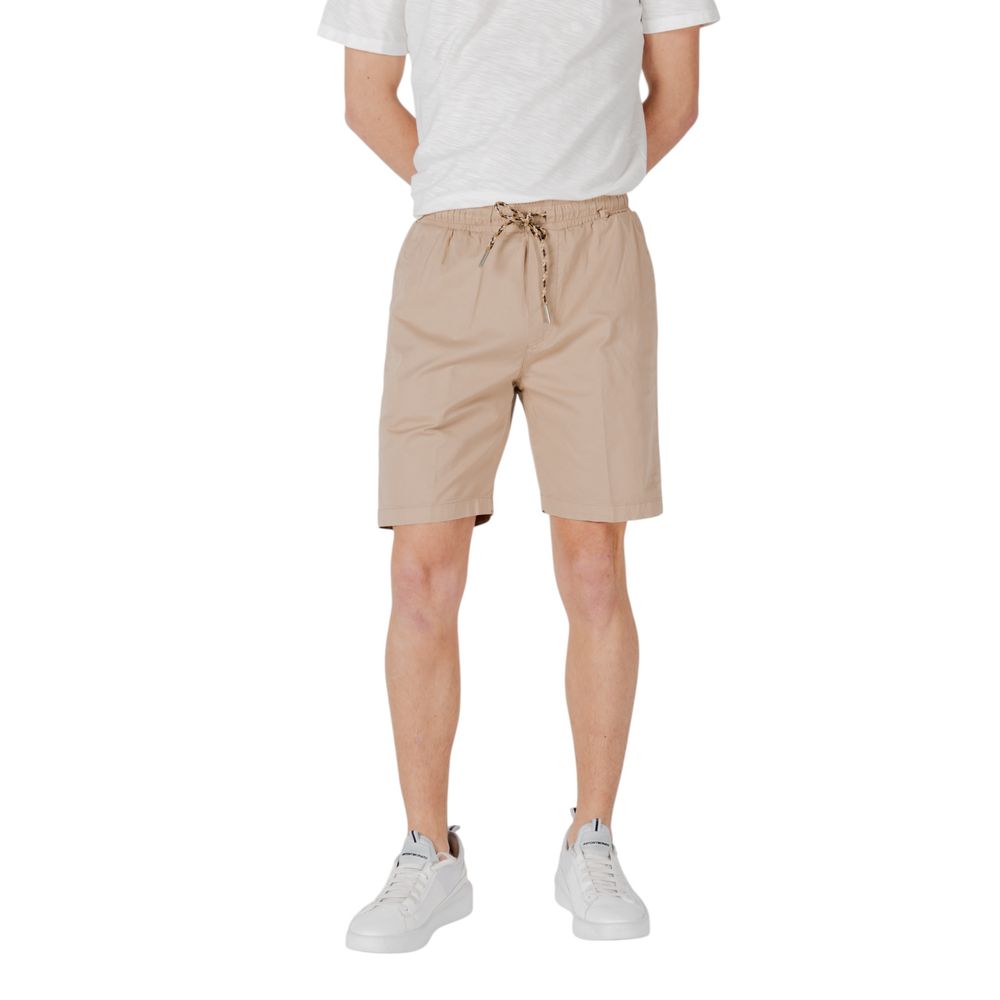 Beige Cotton Bermuda Shorts