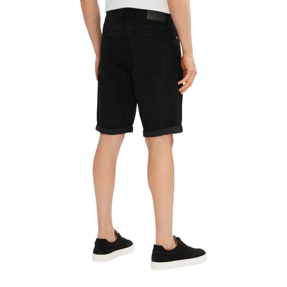 Black Cotton Bermuda Shorts
