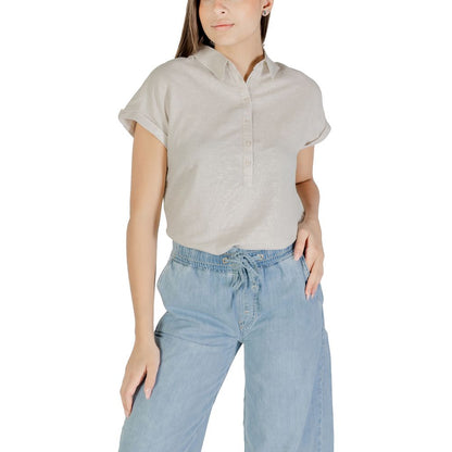 Bicolor Linen Blouse