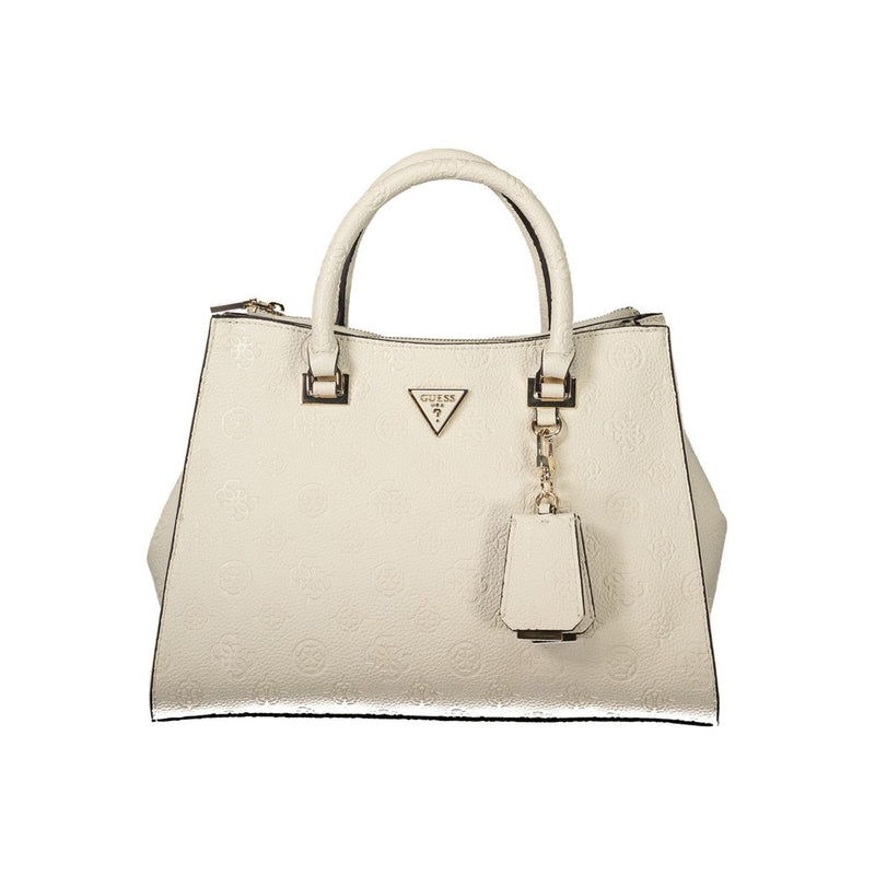 Beige Polyethylene Women Handbag
