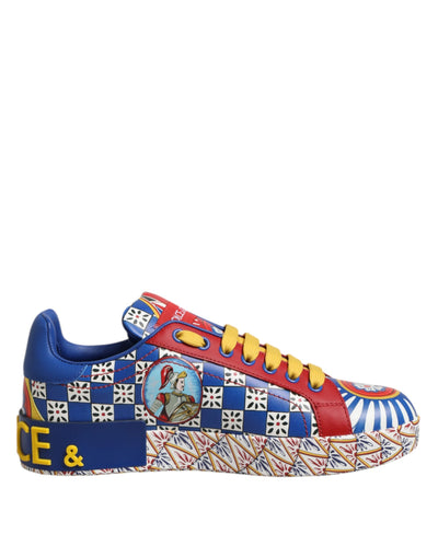 Portofino Carretto Printed Leather Sneakers Shoes