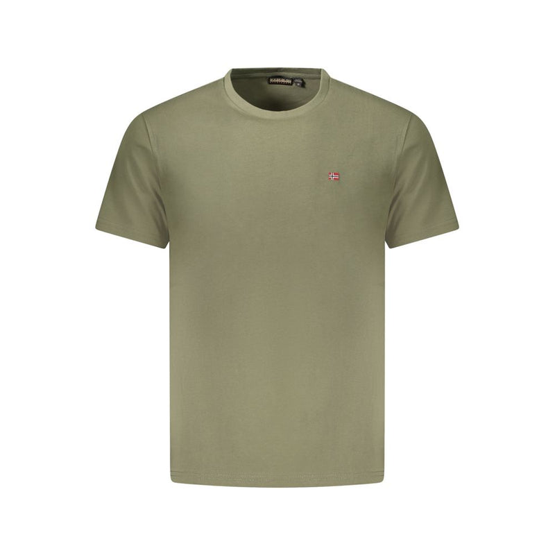 Green Cotton Men T-Shirt