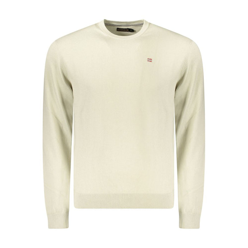 Beige Cotton Men Sweater