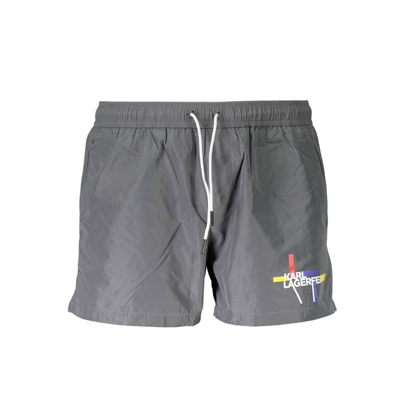 Gray Polyester Swimwear