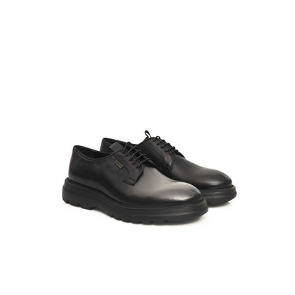 Black Calfskin Men Derby Shoe