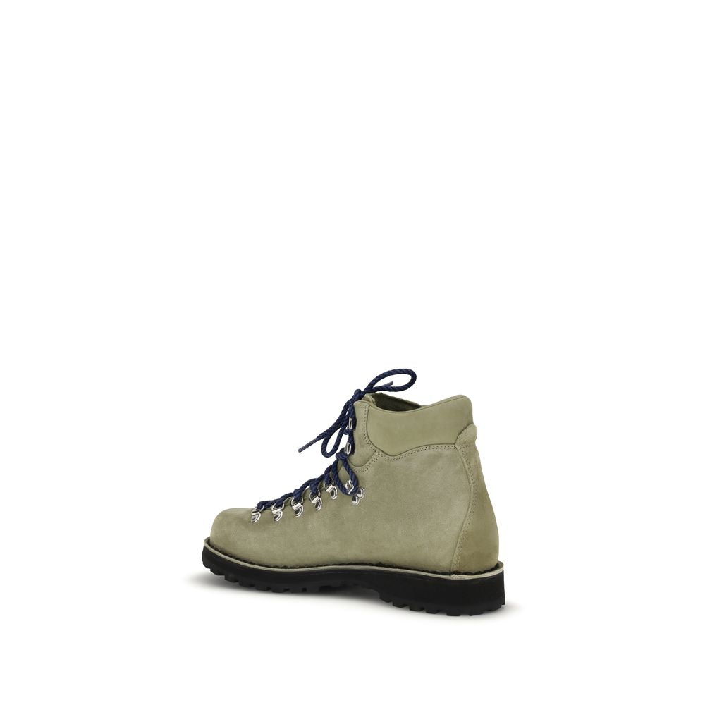 Green Leather Lace-Up Boots