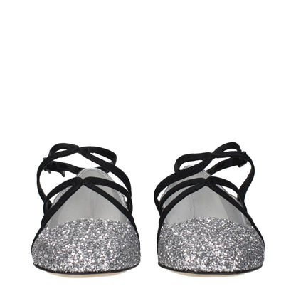 Gray Plastic Ballet Flats
