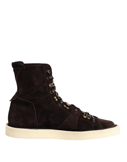 Brown Suede Lace Up Ankle Short Boots Shoes