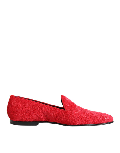 Red Jacquard Loafers Formal Men Dress Shoes