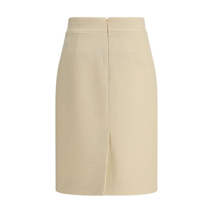 Cream Fleece Wool Skirt