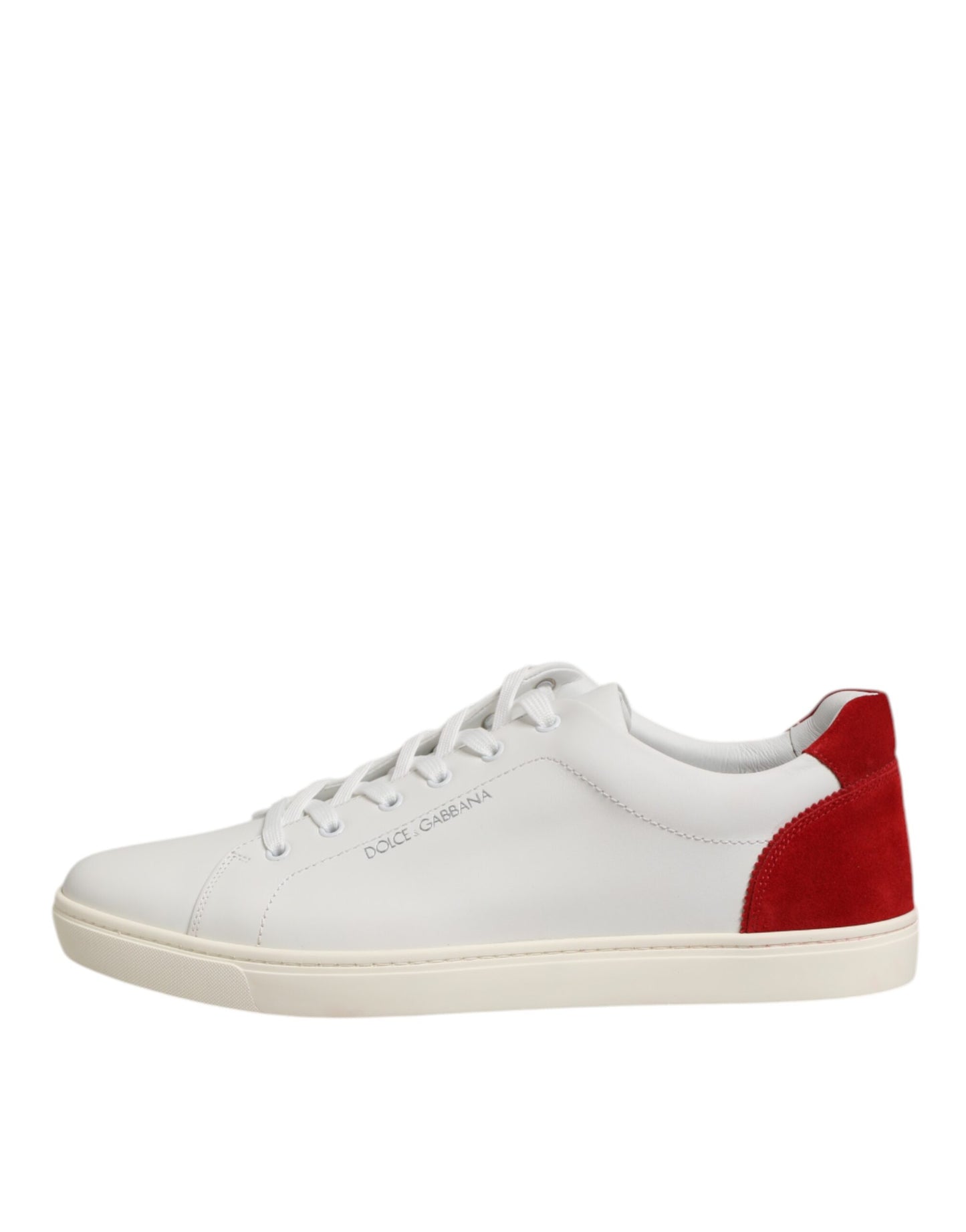 White Red Leather Low Top Men Sneakers Shoes