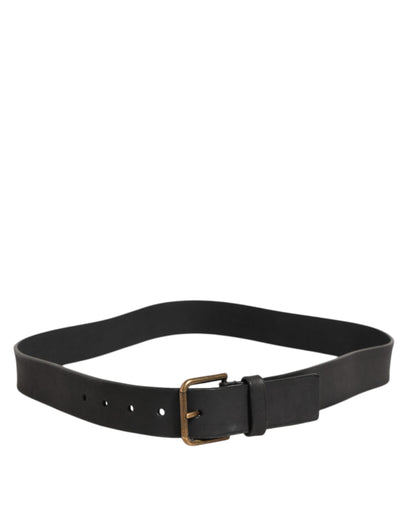 Black Leather Metal Buckle Classic Men Belt