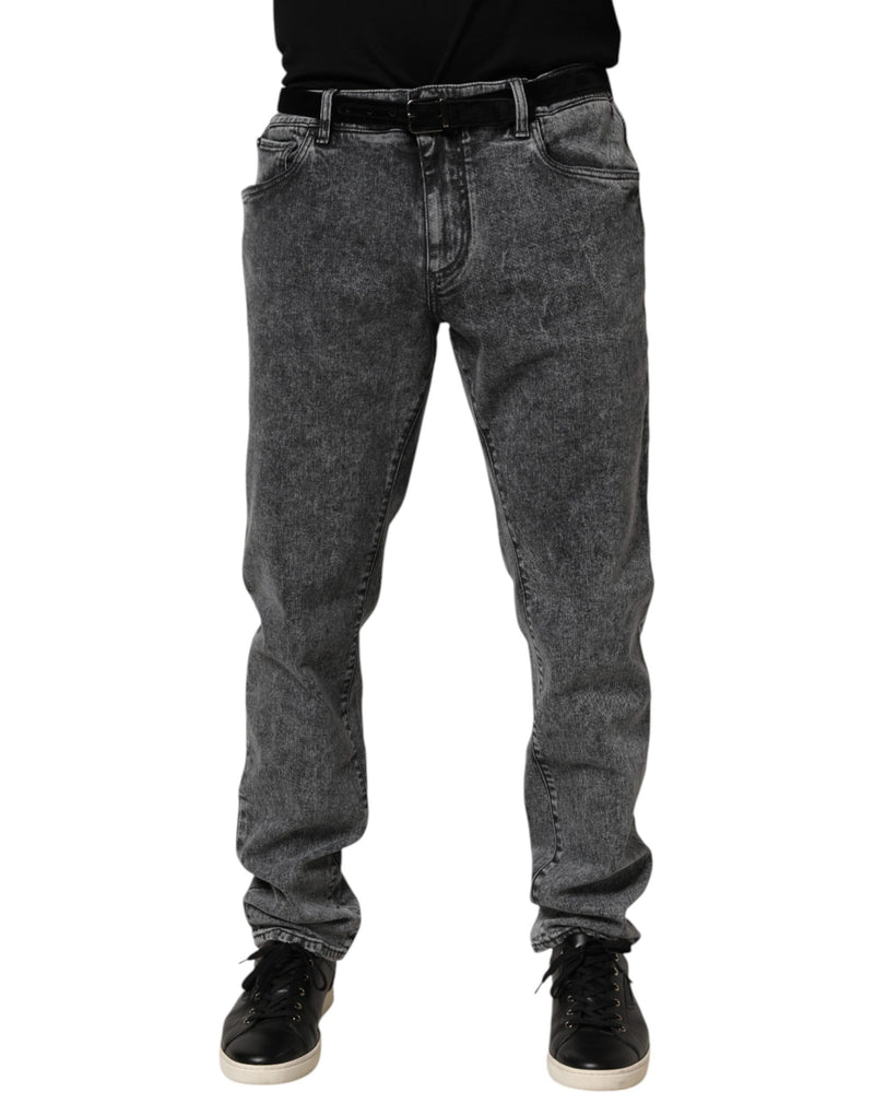Gray Cotton Slim Fit Denim Trouser Jeans