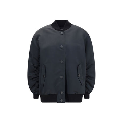 Black Polyester Bomber
