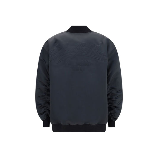 Black Polyester Bomber