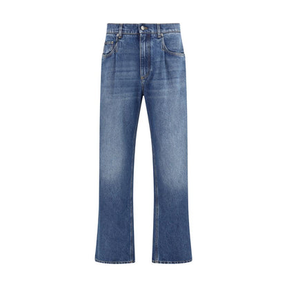 Blue Cotton Relaxed Fit Jeans