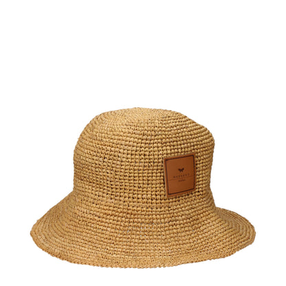 Beige Raffia Bucket Hat