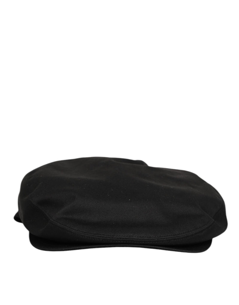 Black Cotton Dg Logo Newsboy Cloth Capello Hat