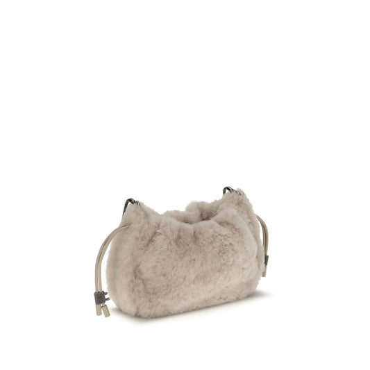 Gray Fur Shoulder Bag
