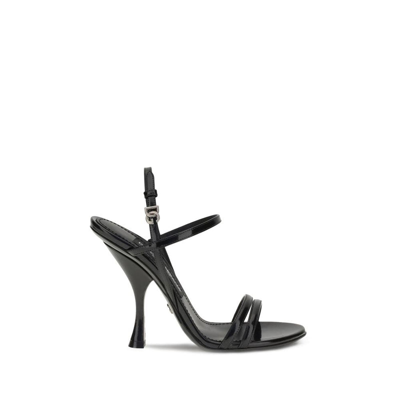 Black Calf Leather Bos Taurus Stiletto Heel Sandals