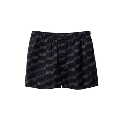 Black Cotton Bermuda Shorts