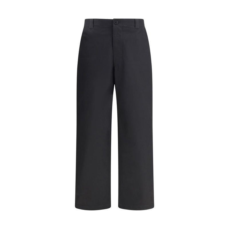 Black Cotton Casual Pants