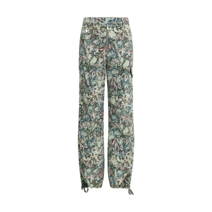 Multicolor Cotton Casual Pants
