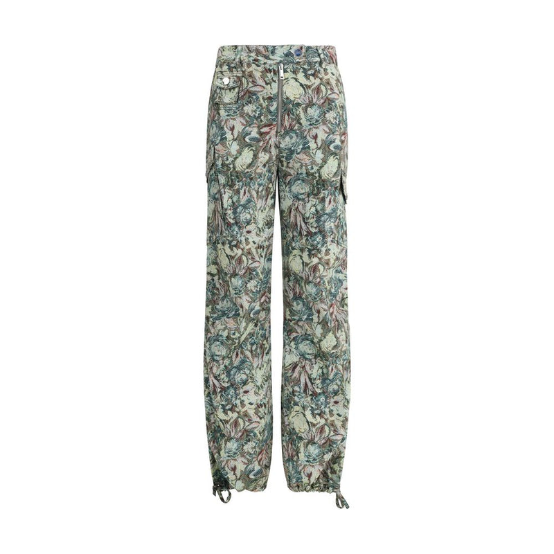 Multicolor Cotton Casual Pants