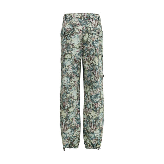 Multicolor Cotton Casual Pants