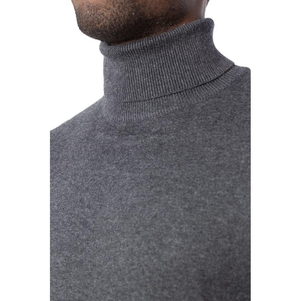 Gray Cotton Turtleneck
