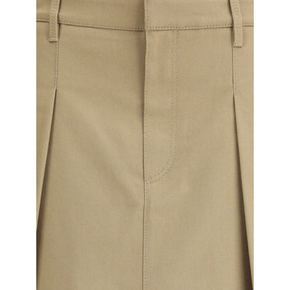 Beige Cotton Mini Skirt