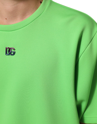 Green Logo Crew Neck Short Sleeves T-shirt