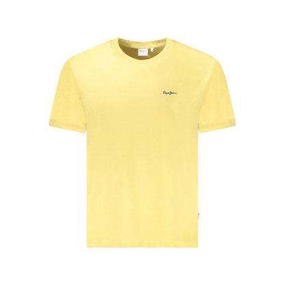 Yellow Cotton Men T-Shirt