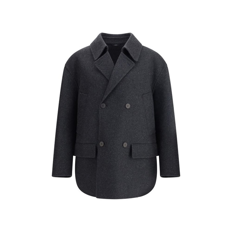 Gray Fleece Wool Coat