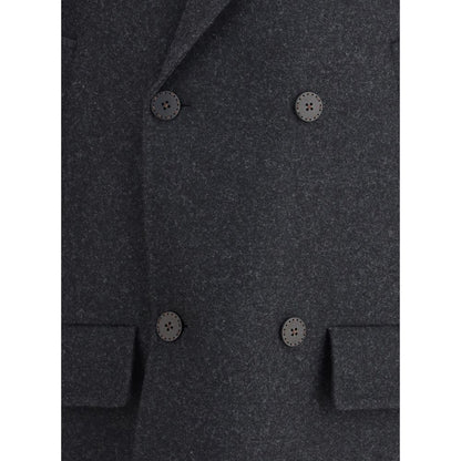 Gray Fleece Wool Coat