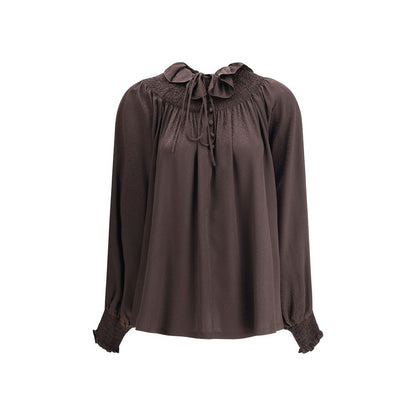 Brown Silk Blouse