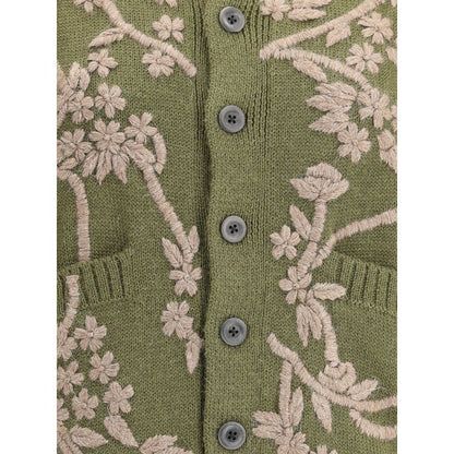 Green Alpaca Vicugna Pacos Cardigan