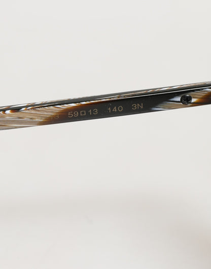 Modified Aviator Striped Brown Acetate Gradient Sunglasses