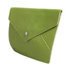 Green Leather Handbag Clutch Mini Purse Pouch Tablet Case
