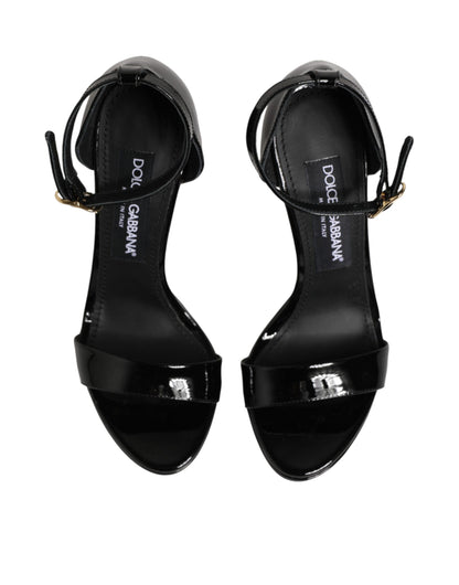 Black Leather Platform Keira Sandals Shoes